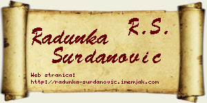 Radunka Surdanović vizit kartica